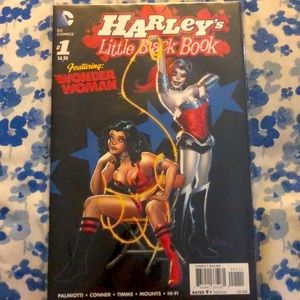 Harley’s Little Black Book Feb 2016 feat. Wonder Woman comic book